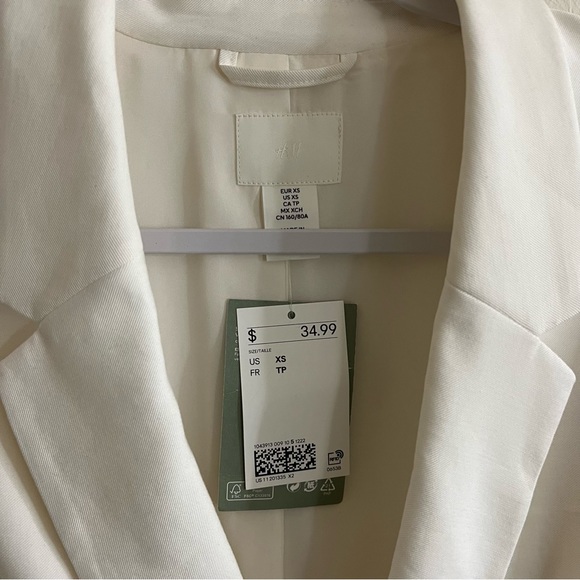 H&M Linen Cream Blazer NWT - Picture 3 of 6